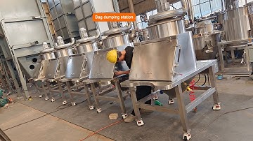 Bag dumping station with screener video