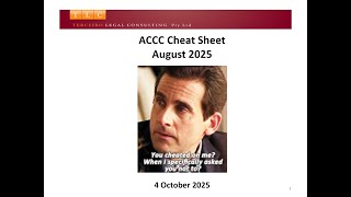 ACCC Cheat Sheet - August 2025