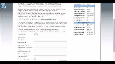 Protector UTM Web Filter LDAP Authentication