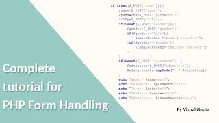 Complete tutorial for PHP Form Handling
