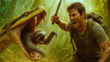 Man Saves Sloth from Giant Anaconda in the Amazon Jungle