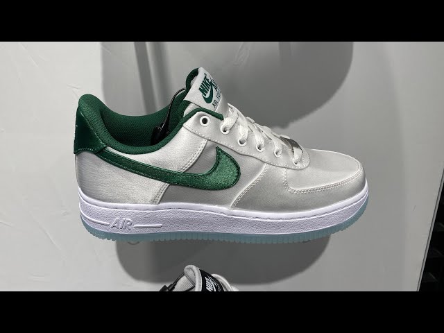 Nike Air Force 1 Low Satin White/Green DX6541-101 Release