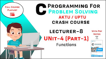 Unit-4 (Part-1) Programming For Problem Solving Course Playlist AKTU | C programming | C language