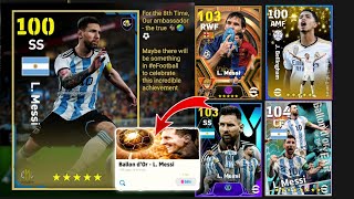 Upcoming L. Messi 8th Ballon DOr Campaign In eFootball 2024 Mobile | Free L. Messi Card efootball