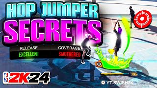 THE SECRETS TO HOP JUMPERS IN NBA 2K24! (UNCONTESTABLE) BEST HOP JUMPERS + SECRET TIPS!