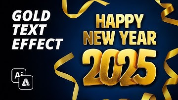 Gold Text Effect using Adobe Illustrator & Adobe Firefly