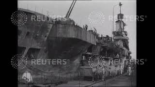 1941 British warships repaired in New York dock