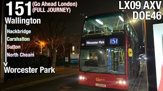 [Full Journey]Go Ahead London 151(To Worcester Park)