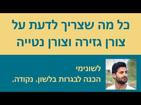 כל מה שצריך לדעת על צורן גזירה וצורן נטייה בשתי דקות!!