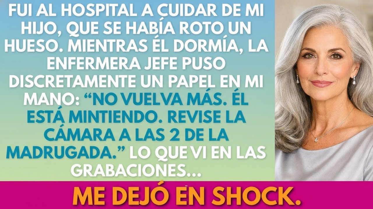 En el hospital mientras mi hijo tenía el hueso roto;Una enfermera me dio una nota:“Revise la cámara”