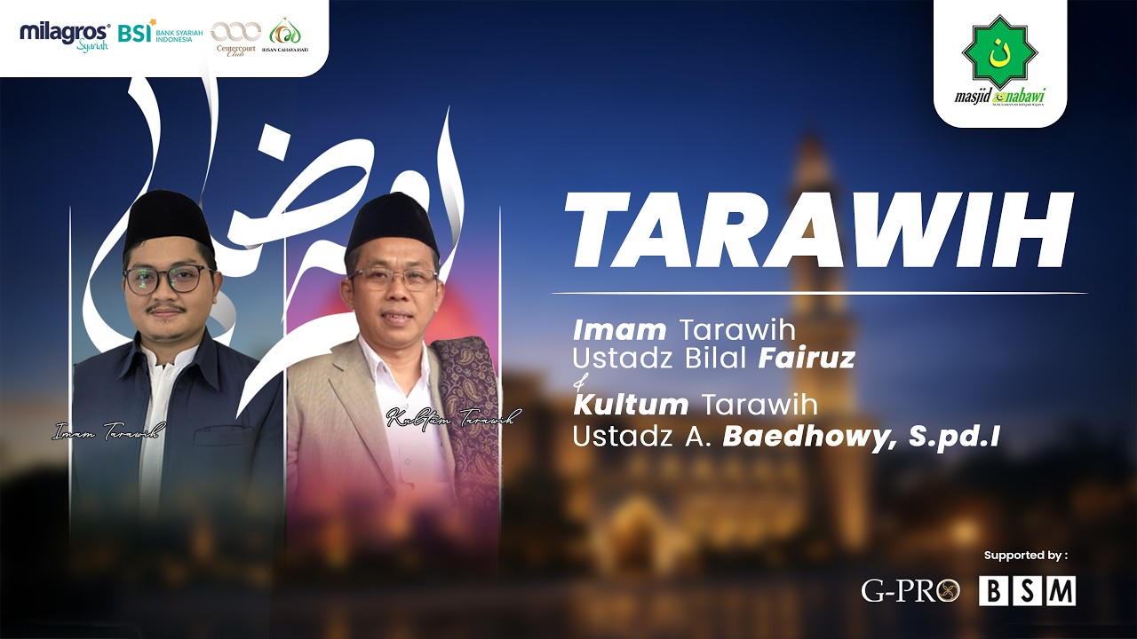 🔴LIVE - SHOLAT TARAWIH MASJID AN-NABAWI 1447H #16 || Ustadz Bilal Fairuz