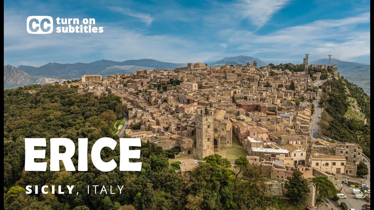 ERICE Sicily [subtitles]. History Amazing town on the roof of the world! drone footage 4K