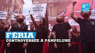 Manifestation avant la plus grande féria du monde à Pampelune