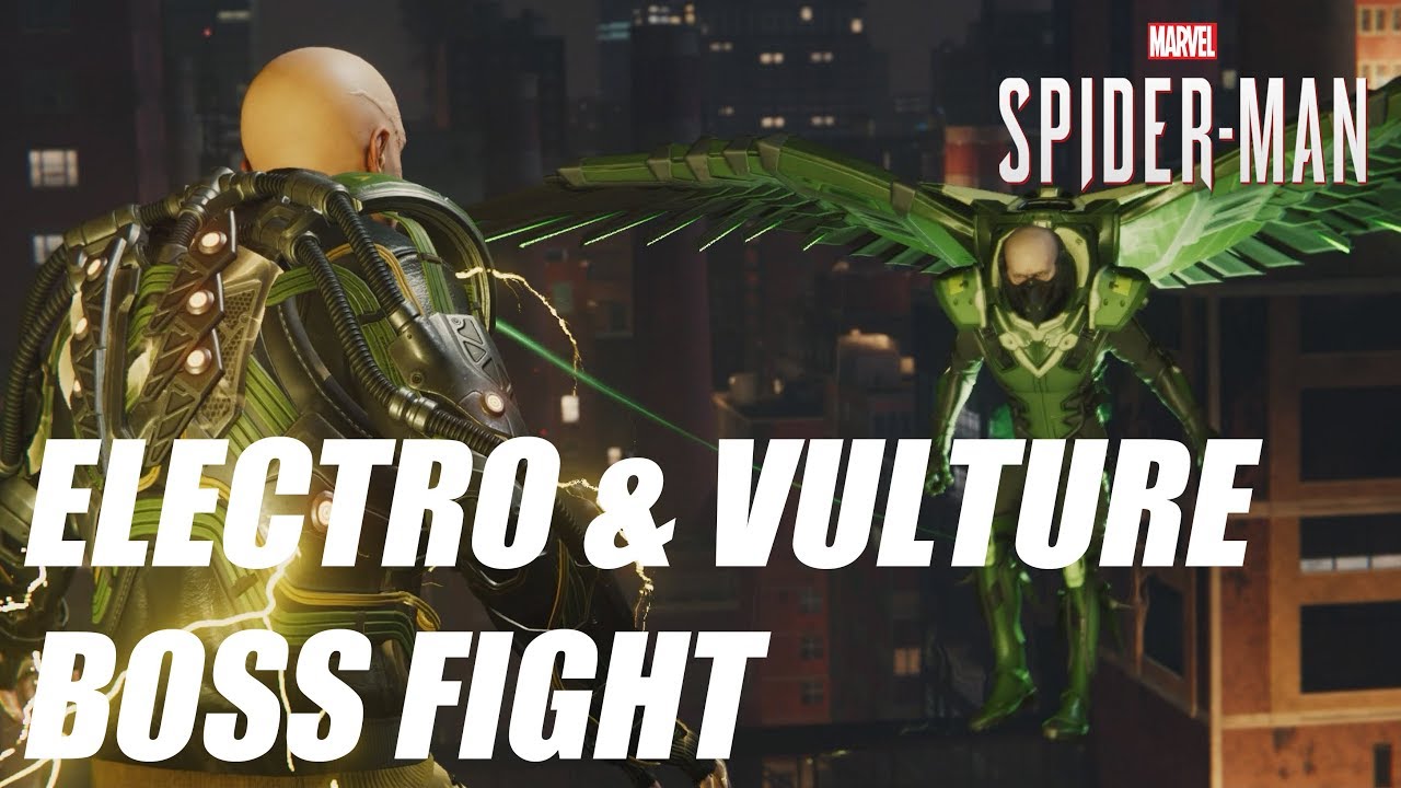 Spider-Man (PS4) - Electro & Vulture Boss Fight Gameplay - YouTube