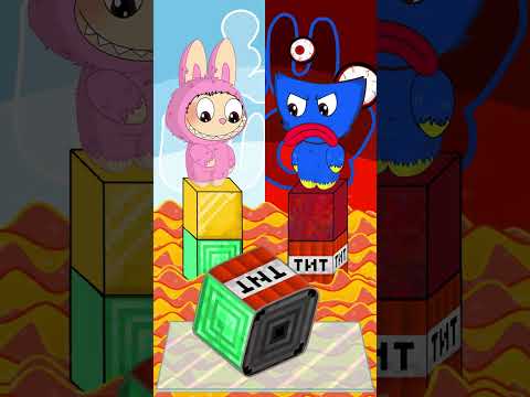 Labubu Vs Huggy Wuggy : are playing dice . Poppy Play Time Chapter 5