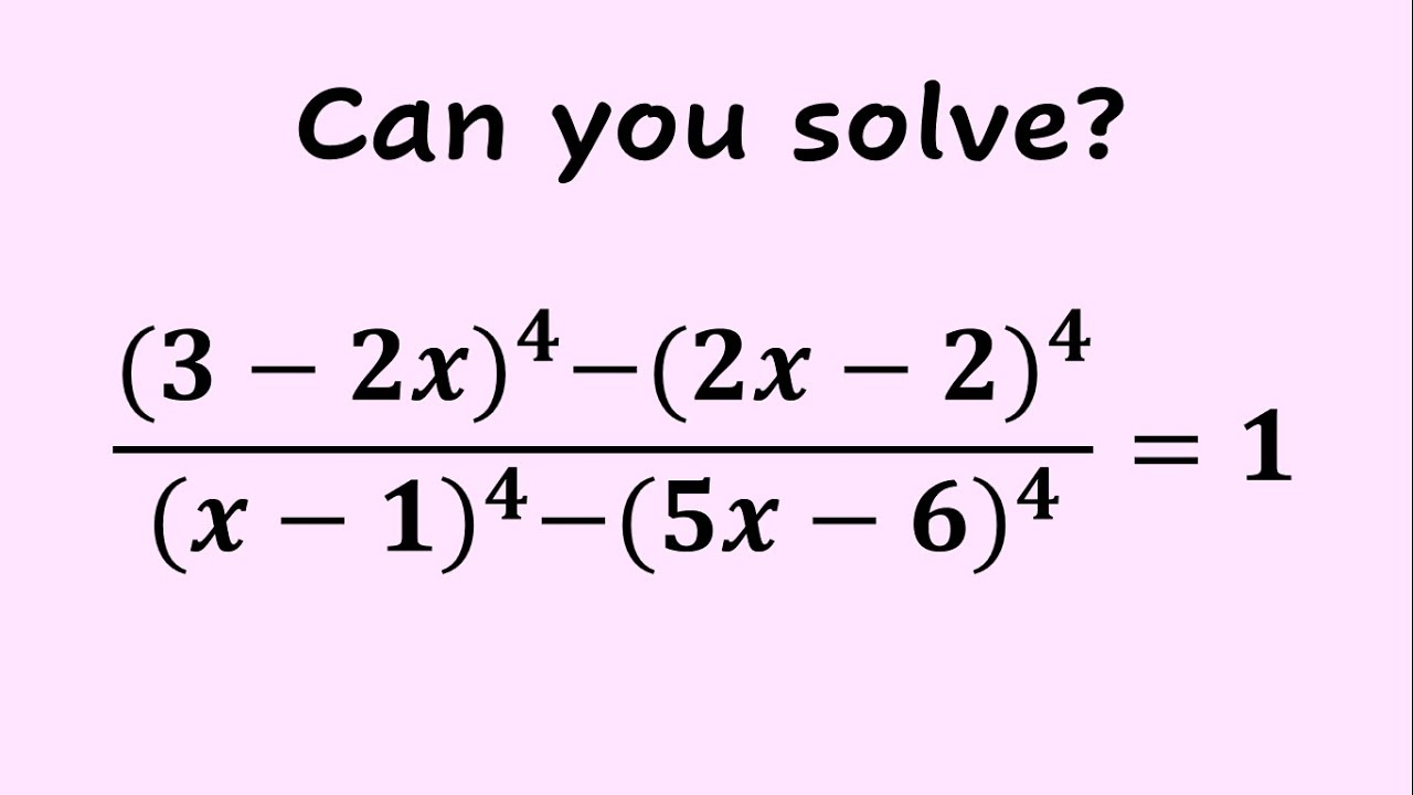 Can You Solve This Algebra Equation? | 95% Failed to Solve - YouTube
