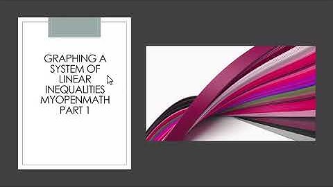 Graphing a System of Linear Inequalities in MyOpenMath Part 1
