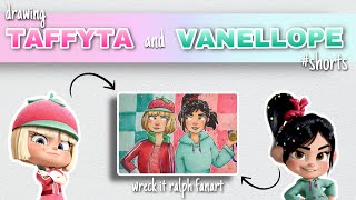 DRAWING Vanellope Von Schweetz & Taffyta from WRECK IT RALPH #shorts