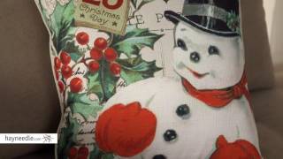 Thro by Marlo Lorenz Vintage Snowman #2 Throw Pillow - Product Review Video