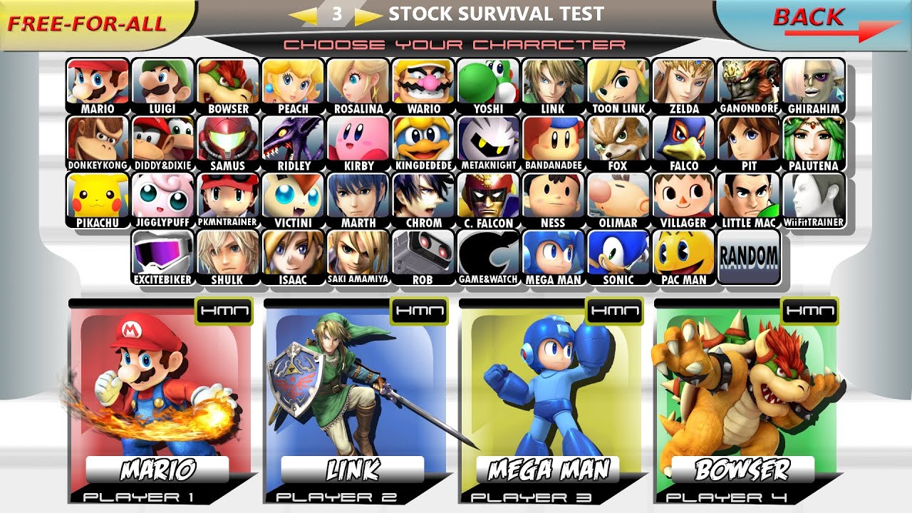 super smash bros 3ds character list