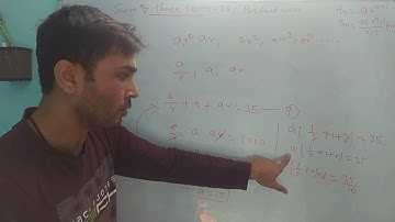 GP difficult problem sum of 3 terms is 35   Product is 1000 find series
