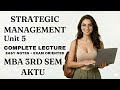 Strategic Management Unit 5 | Strategy Evaluation & Control | BSC, ERM | MBA 3rd Sem AKTU