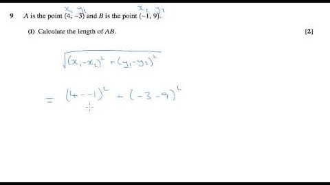 AS Pure Maths - Coordinate geometry C1 May/June 2009 q9i
