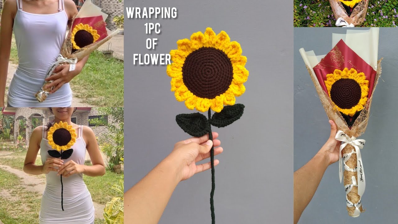 ✿ How to wrap flowers  Crochet Flower Bouquet 