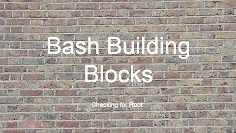 Bash Building Blocks #1 - Checking for Root
