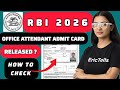 rbi office attendant admit card 2026 | rbi office attendant prelims hall ticket 2026