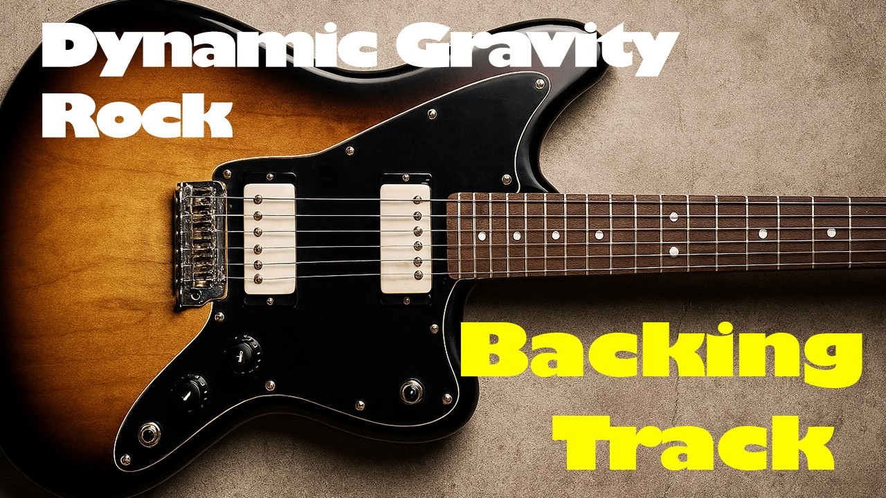 Dynamic Gravity Piano-Guitar Rock Backing Track in E-Minor - with fretboard visualization