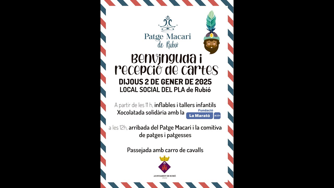 Arribada del Patge Macari a Rubió 2025