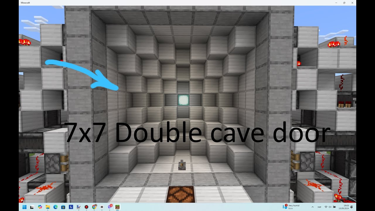 Not Tutorial Minecraft Not Tutorial 7x7 double cave door - YouTube