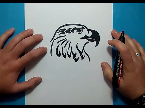 Como dibujar un aguila tribal paso a paso 2 