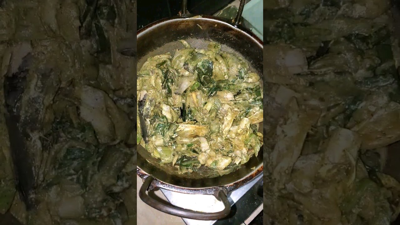 Shorshe Ilish With Green Taro Leaves Village Style Cooking