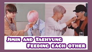 Jimin and Taehyung Feeding Each Other | Eating Together