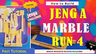Jenga Tutorial #58: Jenga Blocks Marble Run Build using Study Table (Design/Part-4) MarbleRun Series