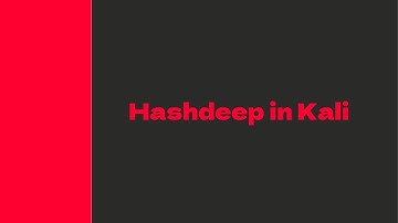 Hashdeep in Kali ( Integrity checker)