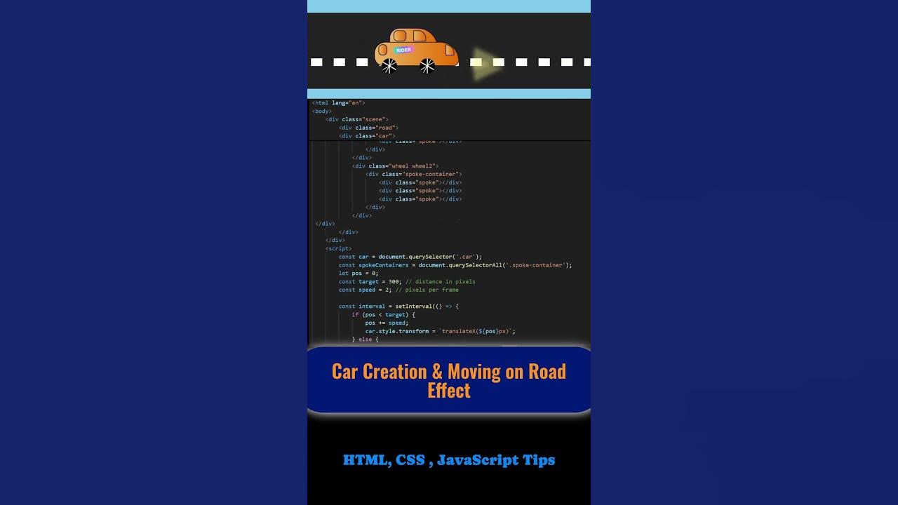 Car Animation on Road Using HTML, CSS & JavaScript | Simple Web ...
