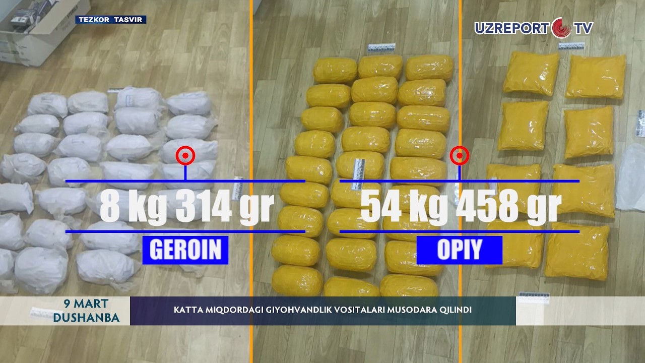 Katta miqdordagi giyohvandlik vositalari musodara qilindi