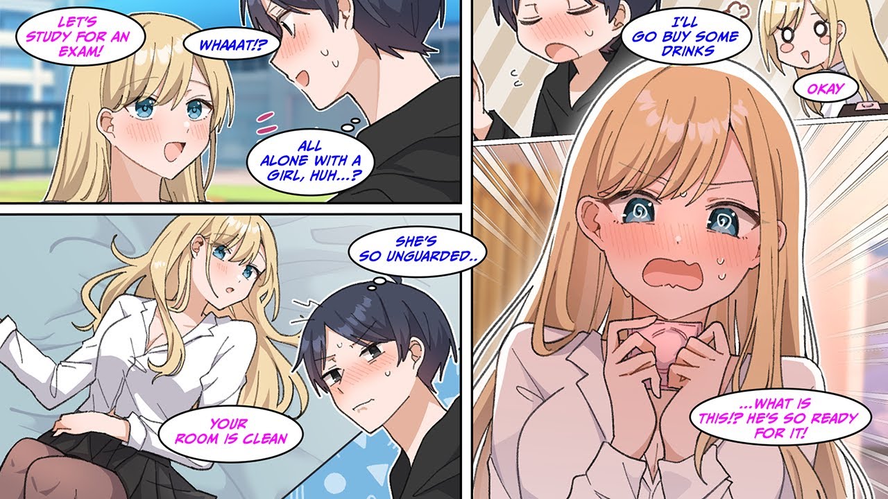 [Manga Dub] The popular girl came to my house to study for an exam and...