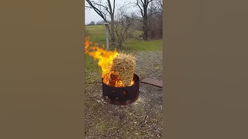 Burning a Bale of hay