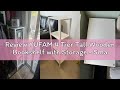 Review YUFAM 4 Tier Tall Wooden Bookshelf with Storage - Small White Bookcase for Small Spaces, Shel