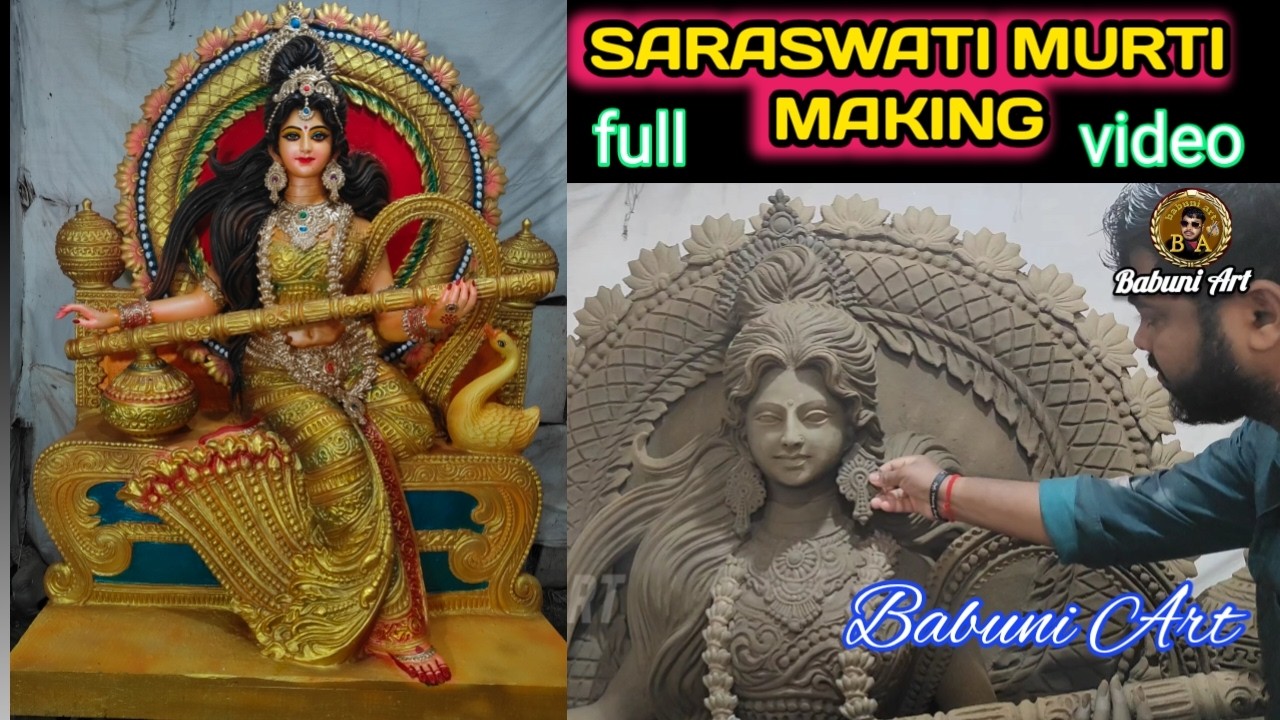 Saraswati Murti making full video /how to make Saraswati idol step by step / idol making technique