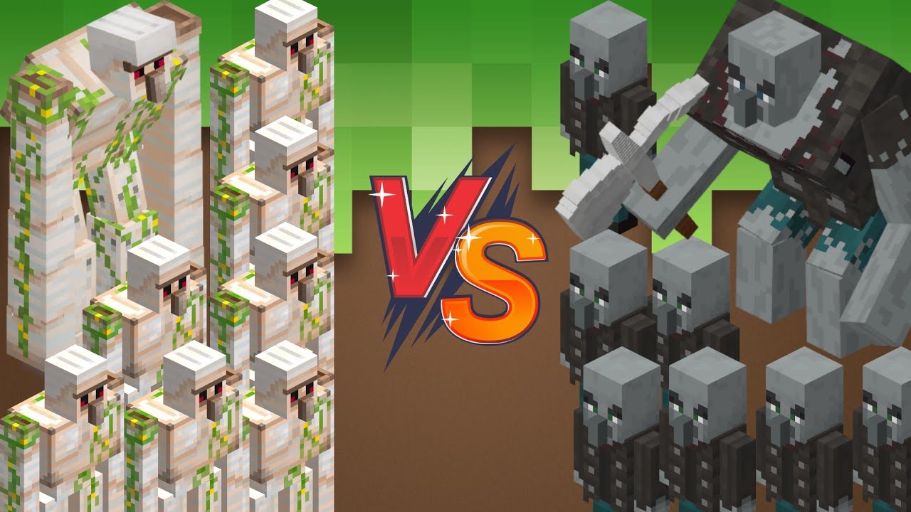 Extreme IRON GOLEM ARMY Vs PILLAGER ARMY In Minecraft Mob battle YouTube