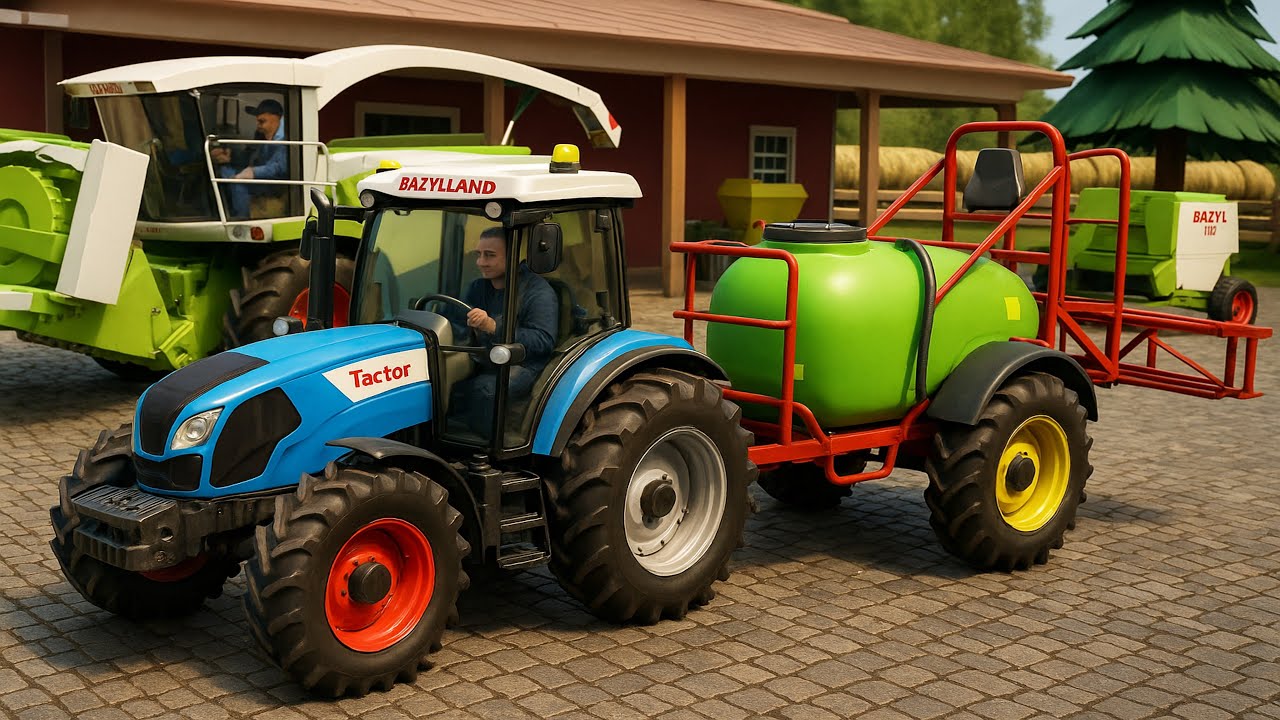 Corn Spraying on the Farm - Tractor and Sprayer Head to the Field to Protect the Growing Crops