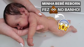 OLHA O QUE ELA FEZ NO BANHO💩BEBÊ REBORN DE SILICONE SÓLIDO