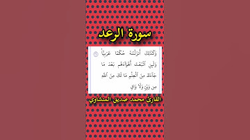 سورة الرعد | الآية ٣٧ | القارئ محمد صديق المنشاوي