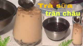 Boba Milk Tea | cách làm trà sữa trân châu Đường đen đơn giản | Ngoc Na Food