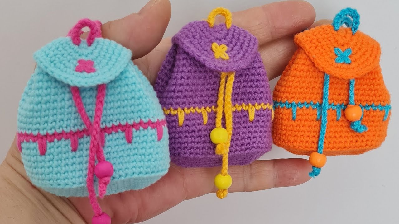 Amigurumi Hem Sırt Çantası Anahtarlık,Hem de mini Cüzdan Yapımı (ENG SUBTİTLES ON)